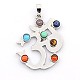 Vintage Chakra Jewelry Brass Natural & Synthetic Mixed Stone Pendants G-I114-M-2
