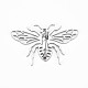 ミツバチのブローチ  バックパックの服のための201つのステンレス鋼の昆虫の襟章  ニッケルフリー＆鉛フリー  ステンレス鋼色  31.5x49.5x6.5mm  ピン：0.7mm JEWB-N007-002P-FF-3