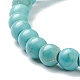 Turquoise synthétique bracelets en perles extensibles BJEW-D446-B-14-3
