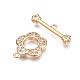 Brass Micro Pave Clear Cubic Zirconia Toggle Clasps KK-Q278-013-NF-4