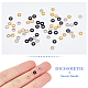 DICOSMETIC 60Pcs 3 Colors Donut Spacer Beads Black and Golden 4mm Rondelle Beads Set Sleek Donut Beads Stainless Steel Loose Beads for DIY Crafts Jewelry Making STAS-UN0046-62-3