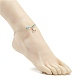 304 Edelstahl-Fußkettchen in gemischter Form mit runden naturweißen Jadeperlen für Frauen AJEW-AN00498-3