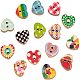 PH PandaHall 100pcs Wooden Buttons 2 Holes Printed Heart Buttons for Sewing Fasteners Scrapbooking Crafts Crochet Manual Button Painting Handmade Ornament DIY Projects BUTT-UN0001-01-7