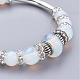 Synthetic Opalite Beads Stretch Charm Bracelets BJEW-JB03161-2