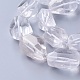 天然石クオーツクリスタルビーズ連売り  水晶  多面カット  ポリゴン  19~22x12~18mm  穴：1.5mm  約16~17個/連  15.15インチ〜16.14インチ（38.5~41cm） G-P434-39-3