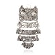 Halloween Owl Antique Silver Plated Alloy Enamel Rhinestone Pendants ENAM-J031A-01AS-2
