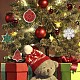 木製の装飾品  クリスマスツリー吊り飾り  クリスマスパーティーギフトの家の装飾のため  混合図形  ミックスカラー DIY-TA0002-79-12