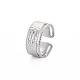 304 anillo de puño abierto martillado de acero inoxidable para mujer RJEW-S405-221P-3