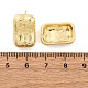 Прямоугольные серьги-гвоздики из латуни с микропаве и цирконием EJEW-R025-21G-5