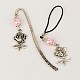 Glass Pearl Jewelry Sets for Valentine's Day: Bookmarks/Hairpins & Mobile Straps SJEW-JS00523-2