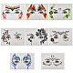 Gorgecraft 8 Sheets 8 Style Waterproof Self Adhesive Tattoo Stickers on Face AJEW-GF0007-33-1