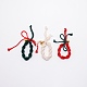 クリスマステーマの綿織りペンダントデコレーション  ベルと蝶結びのリング  結婚式のパーティーの装飾のため  カラフル  165mm  3個/セット HJEW-TAC0012-02-1