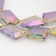 Faceted Polygon Electroplate Rainbow Plated Glass Beads Strands EGLA-P007-M-3