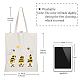 CREATCABIN Gnome Bee Cotton Tote Bag Canvas 100% Cotton Reusable Shopping Bags Beach Bag Summer Grocery Bags Eco-Friendly Aesthetic DIY Craft Multi-Function for Women Gifts Daily Life 13.3 x 15 Inch ABAG-WH0033-018-2
