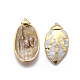 Colgantes de perlas keshi de perlas barrocas naturales PEAR-F011-34G-2