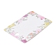 Tarjetas de exhibición de joyería de papel floral rectangular con orificio para colgar CDIS-C004-08E-3
