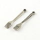 Tibetan Style Fork Alloy Pendants TIBEP-R345-21AS-RS-1