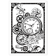 GLOBLELAND Retro Clock Frame Background Clear Stamps Vintage Steampunk Clock Border Silicone Clear Stamp Seals for Cards Making DIY Scrapbooking Photo Journal Album Decoration DIY-WH0167-56-1022-8