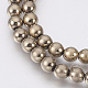 Electroplate Non-Magnetic Synthetic Hematite Beads Strands G-F585-D-6mm-2