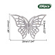 Ahademaker アイアンディスプレイデコレーション200個。  金属製の中空の蝶の飾り  プラチナ  27x39x0.5mm IFIN-GA0001-56-2