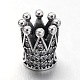 Crown Antique Silver Plated 925 Sterling Silver Micro Pave Cubic Zirconia European Style Beads CPDL-E035-05B-1