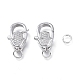 Brass Micro Pave Clear Cubic Zirconia Lobster Claw Clasps ZIRC-Q024-19P-3