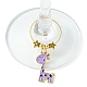 Giraffe Alloy Enamel Pendants Wine Glass Charms Sets AJEW-JO00186-5