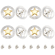 GORGECRAFT 1 Box 8 Set Silver Engraved Gold Star Concho Screw Back Hollow Out Decorative Buttons Replacement Round Vintage Buckle Castings Personality Manual DIY Luggage Clothing Leather Decoration FIND-GF0002-25-1