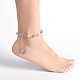 Round Glass Pearl Anklets AJEW-AN00062-04-5