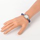 Strass alliage rectangle bracelets de montres électroniques BJEW-JB01737-06-5