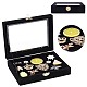 OLYCRAFT Velvet Pin Display Box Cabinet Brooch Collection Display Case with Clear Window Velvet Badges Display Box Hard Rock Badges Collectible Pins and Medals - Black VBOX-WH0002-14-2