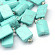 Column Dyed Synthetic Turquoise Pendants G-Q432-12-1