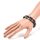 2Pcs 2 Style Natural Lava Rock & Synthetic Hematite Stretch Bracelets Set with Alloy Tube Beaded BJEW-JB08319-3