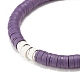 Handmade Polymer Clay Heishi Beads Stretch Bracelet for Women BJEW-JB07526-5