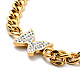 Collier pendentif papillon strass cristal avec chaînes gourmettes NJEW-P229-06G-1