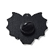 ハロウィン猫エナメルピン  バックパックの服用の黒の合金ブローチ  バット  26x30x1.4mm JEWB-K001-05C-EB-3