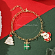 Рождественские браслеты с подвесками из латуни и эмали RL1643-4