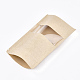再封可能なクラフト紙袋  再封可能なバッグ  小さなクラフト紙ドイパック  窓付き  ナバホホワイト  20x12cm X-OPP-S004-01B-5