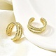 Тройные серьги-каффы в форме буквы С из латуни EJEW-L261-018G-3