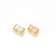 2-Hole Baking Painted Transparent Glass Seed Beads SEED-S031-M-251-2