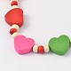 Belle coeur perles en bois enfants colliers NJEW-JN01347-01-2