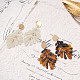 ANATTASOUL 2 Pairs 2 Colors Acrylic Tropical Leaf Dangle Stud Earrings EJEW-AN0001-19-7