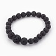 Bracelets extensibles en perles de lave naturelle BJEW-JB03958-2