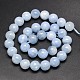 Calcita azul natural de hebras de perlas reronda G-N0081-12mm-15-3