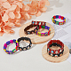 Fibloom 12 pièces 4 couleurs ensemble de bracelets à carreaux à motif religieux BJEW-FI0001-38-5