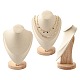 Microfiber Wooden Necklace Displays NDIS-O008-03A-M-1