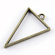 Pendentifs lunette arrière de triangle en alliage plaqué rack PALLOY-S047-09F-FF-2