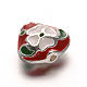 Silver Plated Alloy Enamel Triangle Beads ENAM-M036-17-1