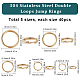Sunnyclue 200 pièces 5 styles 304 anneaux fendus en acier inoxydable STAS-SC0005-97-2