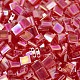 Nbeads 約 150 個の透明な赤いティラビーズ  5x5 ミリメートル 2 穴ガラスシードビーズ長方形ミニビーズ日本製ガラスビーズブレスレットネックレスイヤリングジュエリーメイキング用  0.8mmの穴 SEED-NB0001-92B-9